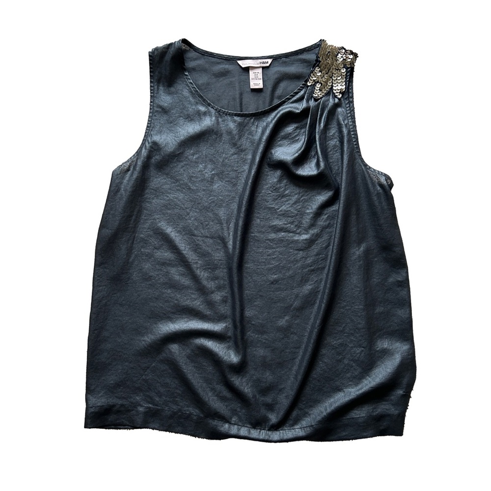 H&M Black Tank Top with Sequin Accent